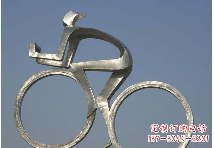 无锡广场不锈钢抽象骑自行车人物雕塑