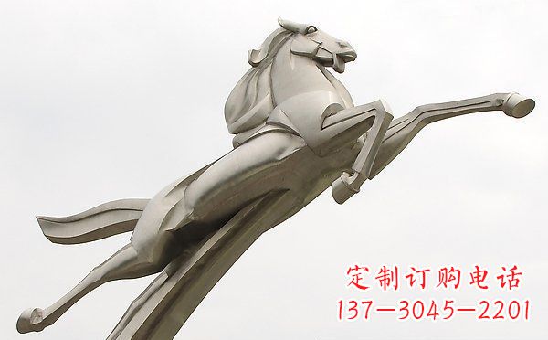 无锡广场不锈钢抽象一马当先景观雕塑
