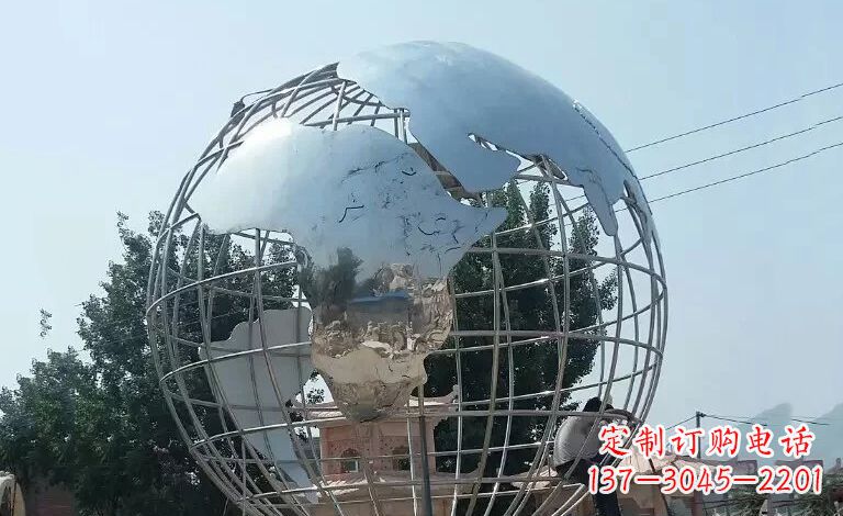 无锡广场不锈钢地球仪雕塑 (2)