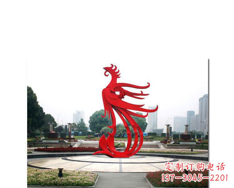 无锡广场不锈钢飞翔的凤凰雕塑