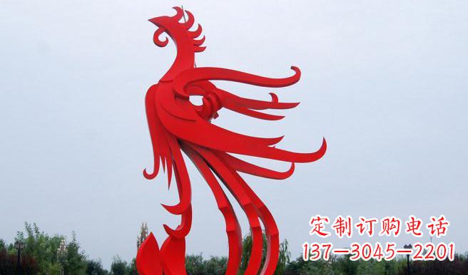 无锡广场不锈钢凤凰雕塑 (3)