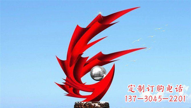 无锡广场不锈钢凤凰大型抽象雕塑