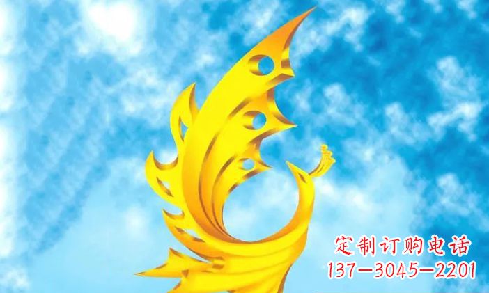 无锡广场不锈钢凤凰雕塑 (4)
