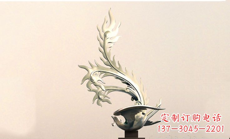 无锡广场不锈钢凤凰雕塑 (5)