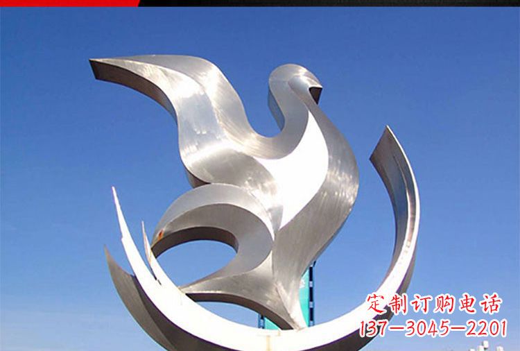 无锡雕刻工艺制作的精美不锈钢鸽子摆件