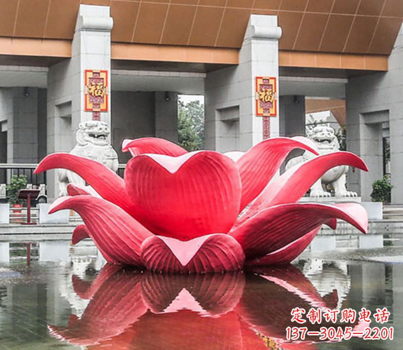 无锡广场不锈钢荷花景观雕塑
