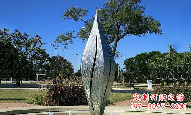 无锡锦绣花骨朵不锈钢喷泉雕塑
