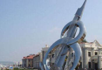 无锡经典音乐雕塑：不锈钢大提琴