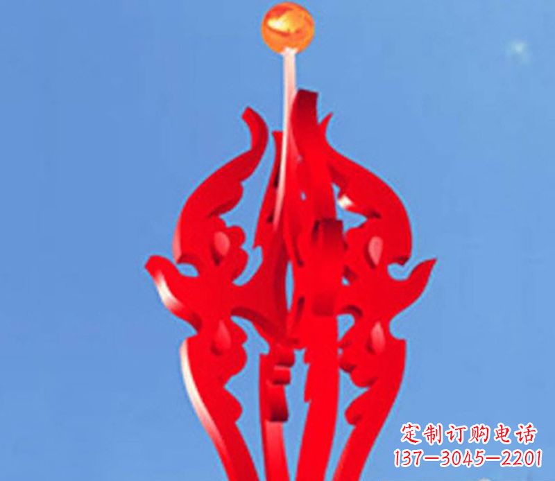 无锡广场不锈钢火苗抽象雕塑