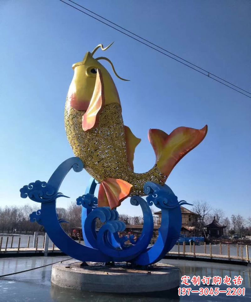 无锡广场不锈钢金属鲤鱼雕塑