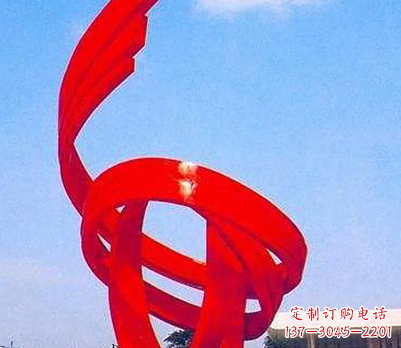 无锡中领雕塑出品:不锈钢螺旋飘带景观雕塑