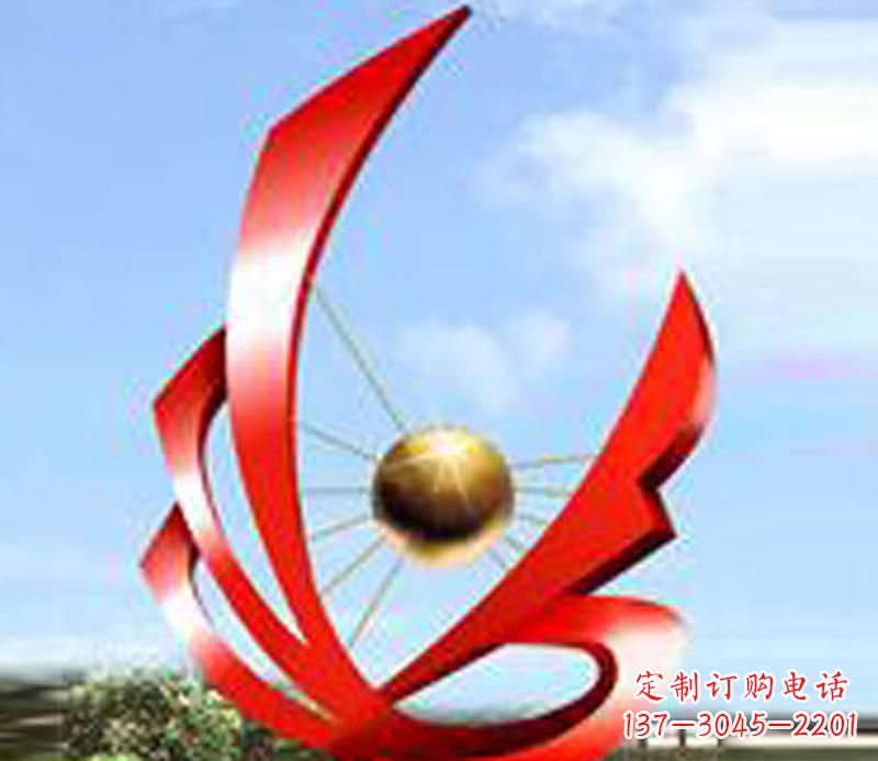 无锡让风带来梦想——中领雕塑飘带球网景观雕塑
