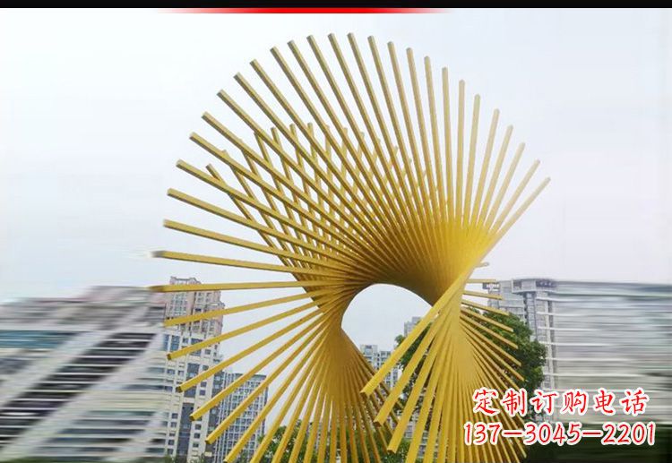 无锡现代美学——不锈钢树枝扇形景观雕塑