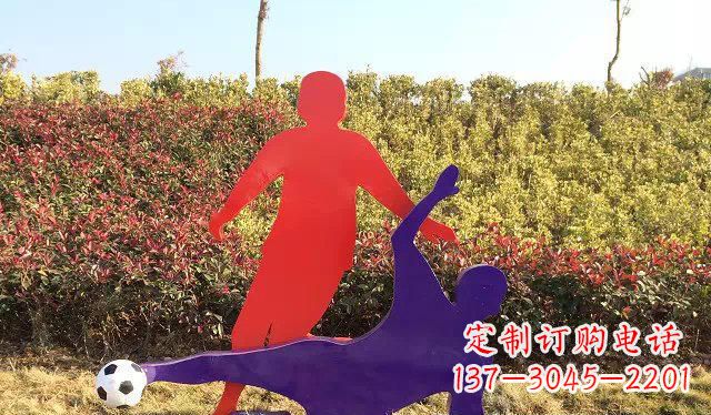 无锡中领雕塑出品:不锈钢足球运动雕塑