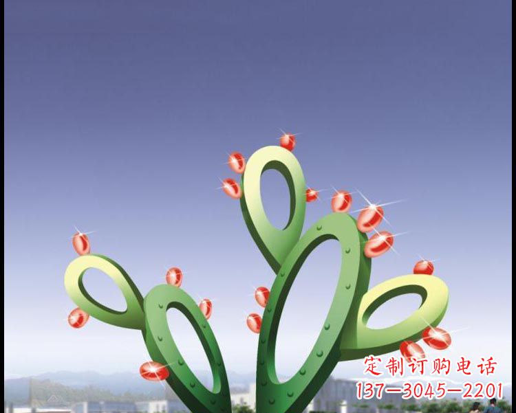 无锡视觉焕发的不锈钢仙人掌景观雕塑