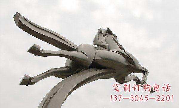 无锡广场不锈钢一马当先景观雕塑
