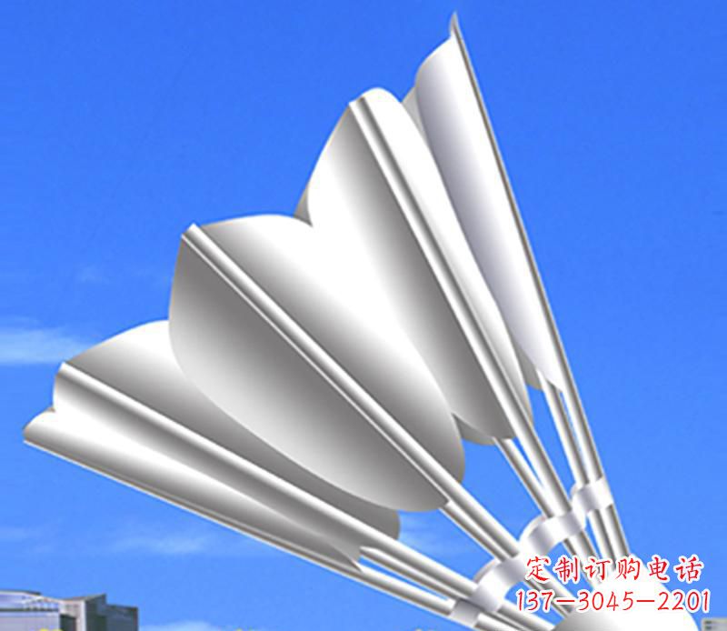 无锡中领雕塑推出精致不锈钢羽毛球雕塑