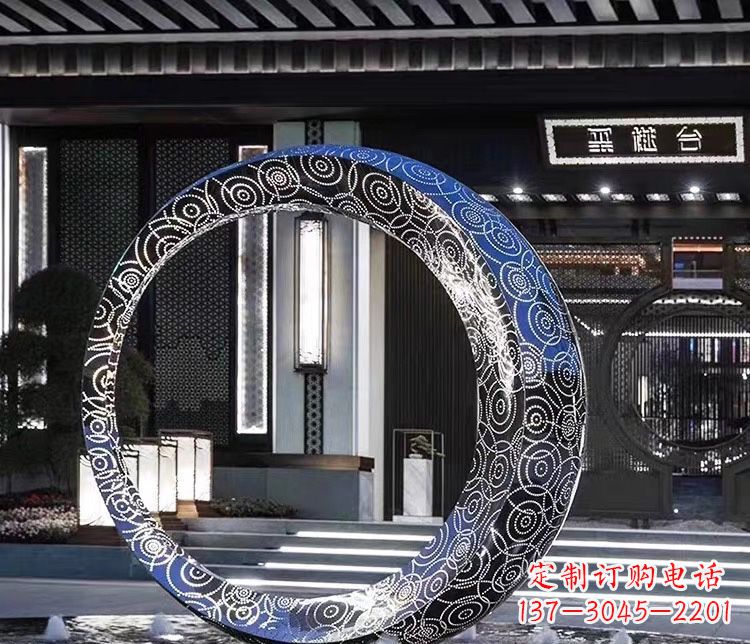 无锡精致圆环喷泉雕塑陪伴你的绿色城市