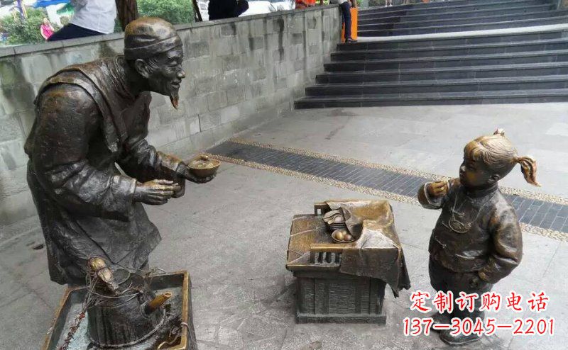 无锡小女孩铜雕,古朴优雅