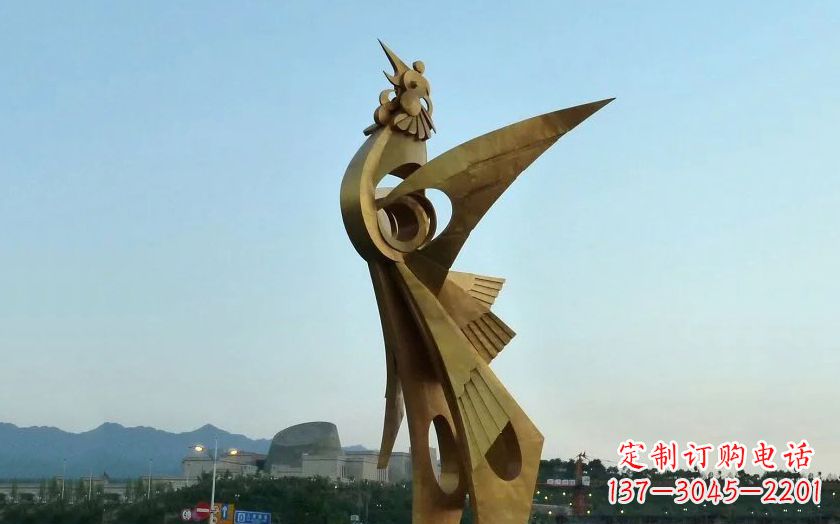 无锡广场抽象不锈钢凤凰雕塑