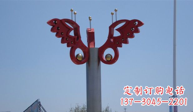 无锡广场抽象不锈钢蝴蝶雕塑