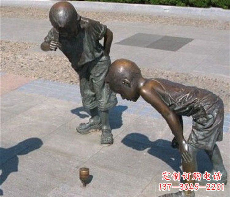 无锡欣赏小男孩小品铜陀螺雕塑