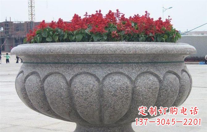 无锡广场大理石花盆雕塑