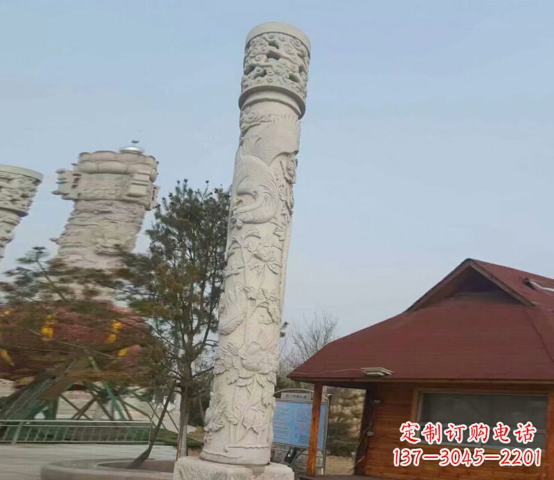 无锡迎宾龙柱石雕——大理石景观雕刻精美艺术品