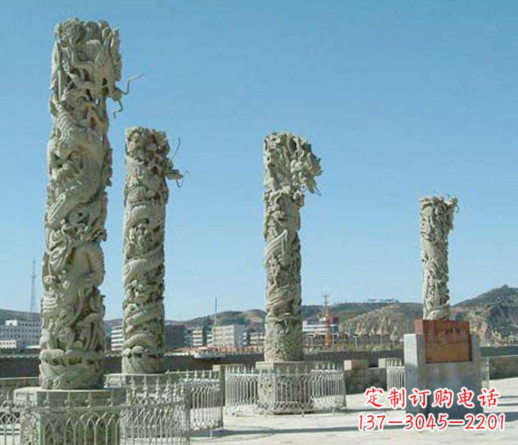 无锡中领雕塑的大理石盘龙柱景观石雕