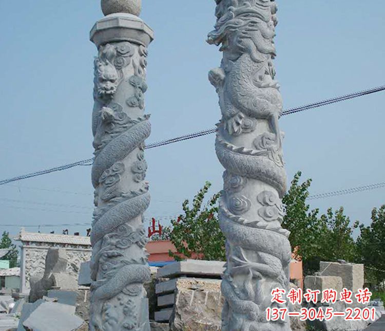 无锡高级雕刻工艺的大理石盘龙柱
