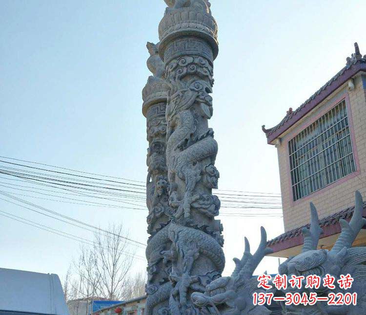 无锡广场大理石盘龙柱景观石雕