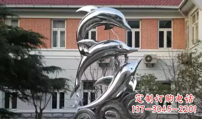 无锡广场海豚不锈钢雕塑