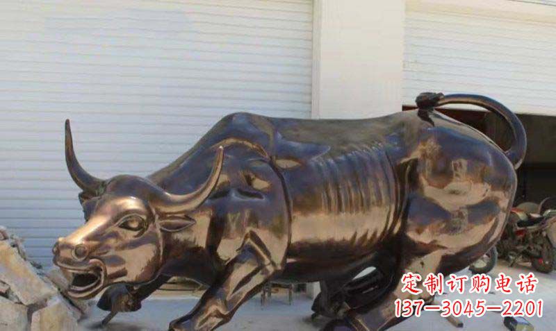 无锡广场华尔街铜牛动物铜雕-优质的动物铜雕定制