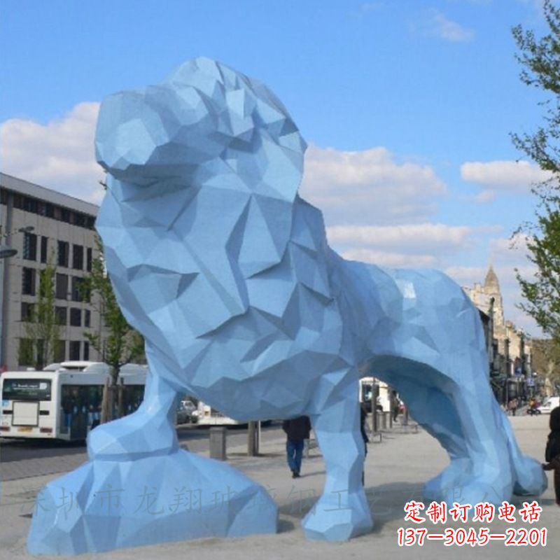 无锡广场几何切面狮子美陈雕塑
