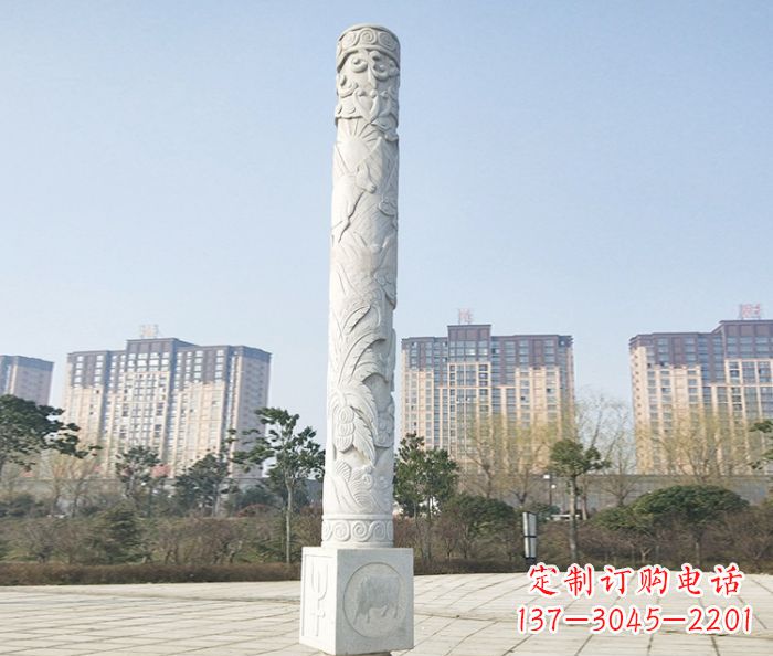 无锡真实而细腻的大理石龙柱石雕