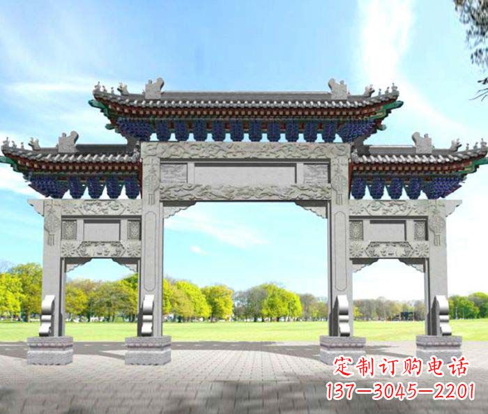 无锡精美的大理石牌楼石雕