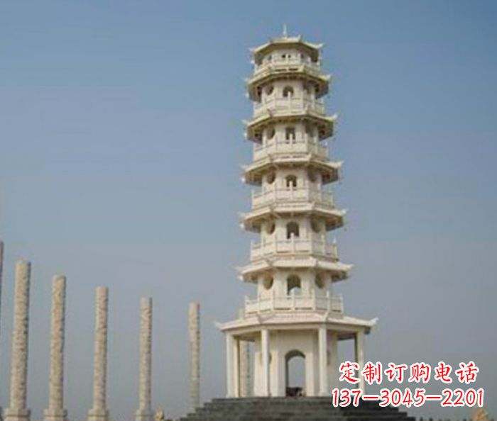 无锡广场景观多层宝塔石雕 (2)