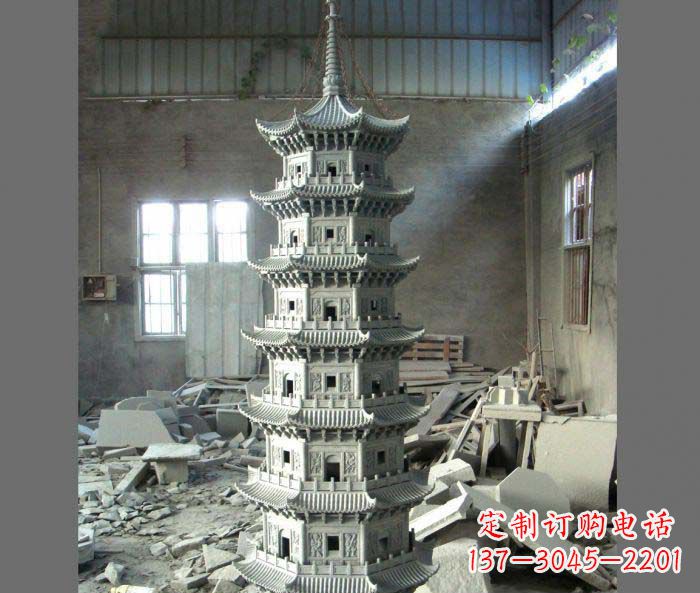 无锡广场景观多层宝塔石雕