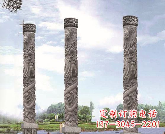 无锡广场盘龙柱景观石雕