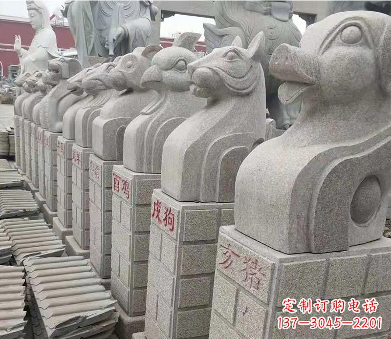 无锡中领雕塑:十二生肖精美石雕