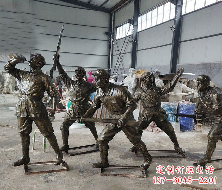 无锡铜雕解放军人物雕塑