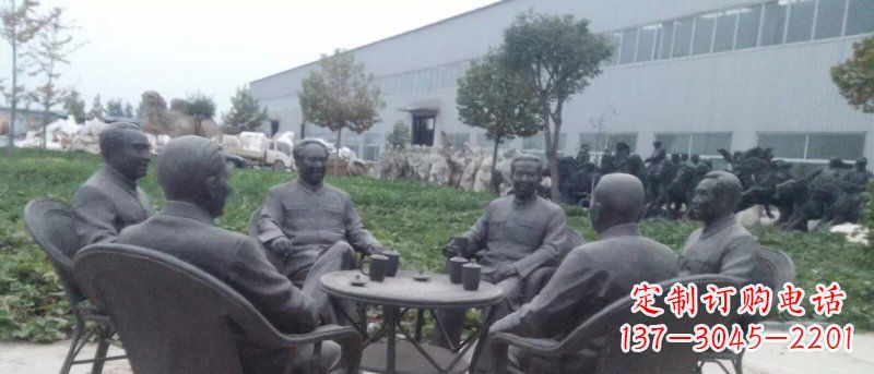 无锡广场伟人喝茶人物铜雕