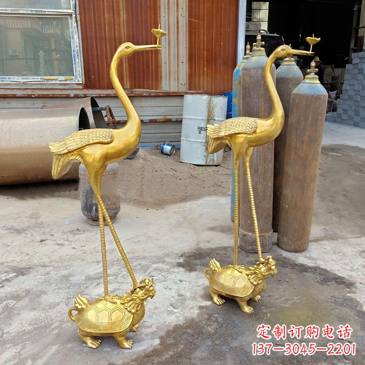 无锡精美的仙鹤铜雕,延年受益