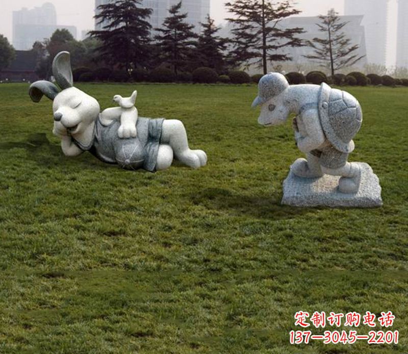 无锡中领雕塑独特的石雕兔子