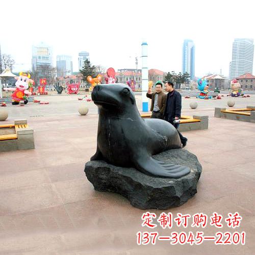 无锡海豹石雕塑,精美纯手工制作