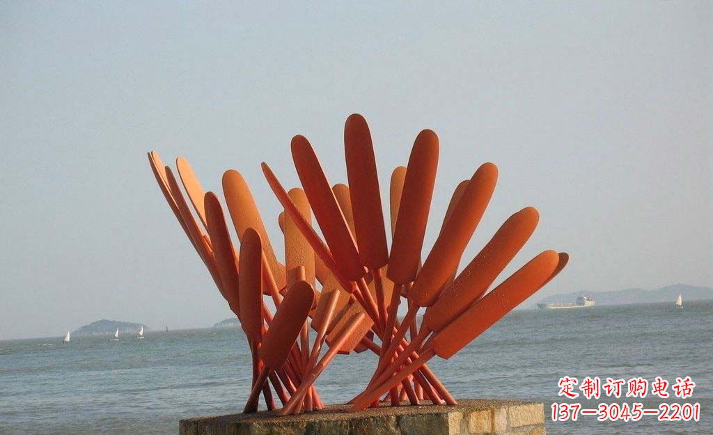 无锡海边不锈钢抽象船桨雕塑