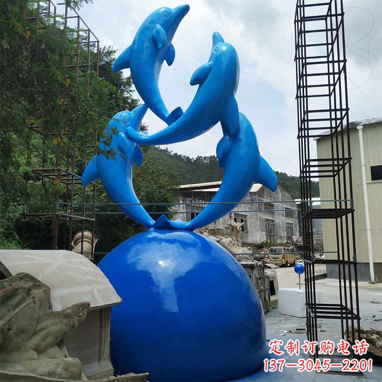 无锡海豚钢筋玻璃景观雕塑