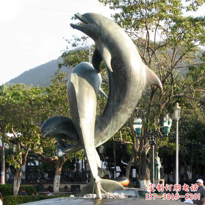 无锡海豚公园铜雕景观动物雕塑