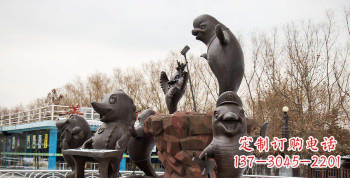 无锡精美铜海豚雕塑,精细雕琢把海豚灵魂融入!