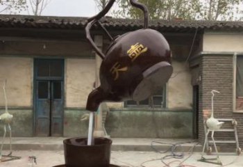 无锡茶壶精美铜雕，为您打造经典景观雕塑